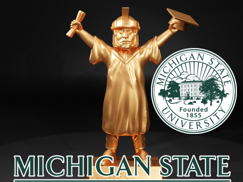 GRADUATION MASCOT MICHIGAN STATE UNIVERSITY - 3D PRINT 3D Принт Модель