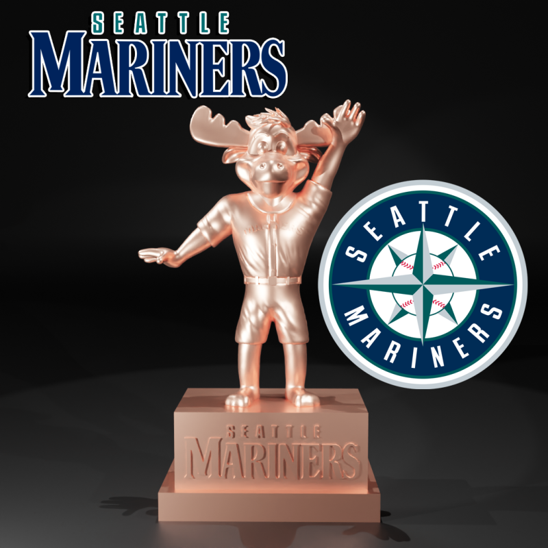 MLB - SEATTLE MARINERS BASEBALL MASCOT STATUE - 3D PRINT Modello di stampa 3D .c4d .max .obj .3ds .fbx .stl .blend 