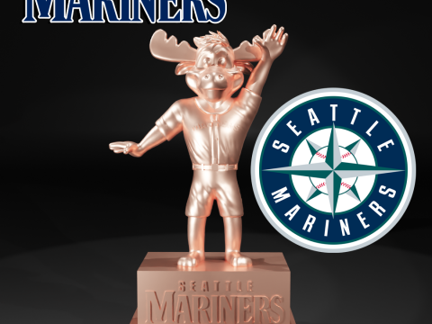 MLB - SEATTLE MARINERS BASEBALL MASCOT STATUE - 3D PRINT 3D Print Model
