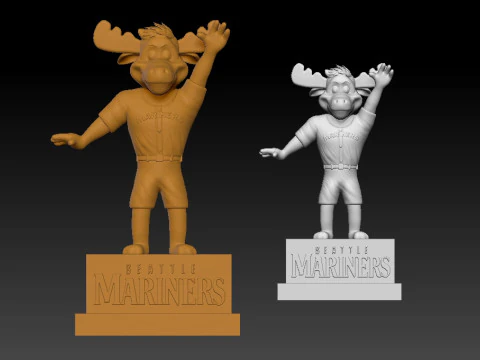 MLB - SEATTLE MARINERS BASEBALL MASCOT STATUE - 3D PRINT 3D Print Model