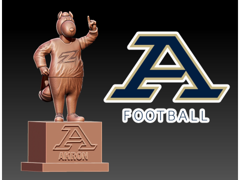 NCAA - AKRON ZIPS FOOTBALL MASCOT STATUE - 3D PRINT Modèles 3D en vedette