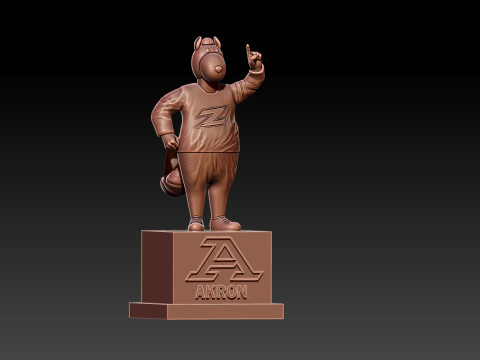 NCAA - AKRON ZIPS FOOTBALL MASCOT STATUE - 3D PRINT Model Cetak 3D