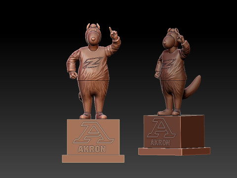 NCAA - AKRON ZIPS FOOTBALL MASCOT STATUE - 3D PRINT Model Cetak 3D