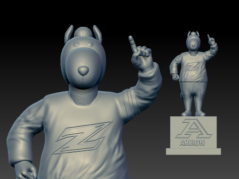NCAA - AKRON ZIPS FOOTBALL MASCOT STATUE - 3D PRINT Model Cetak 3D
