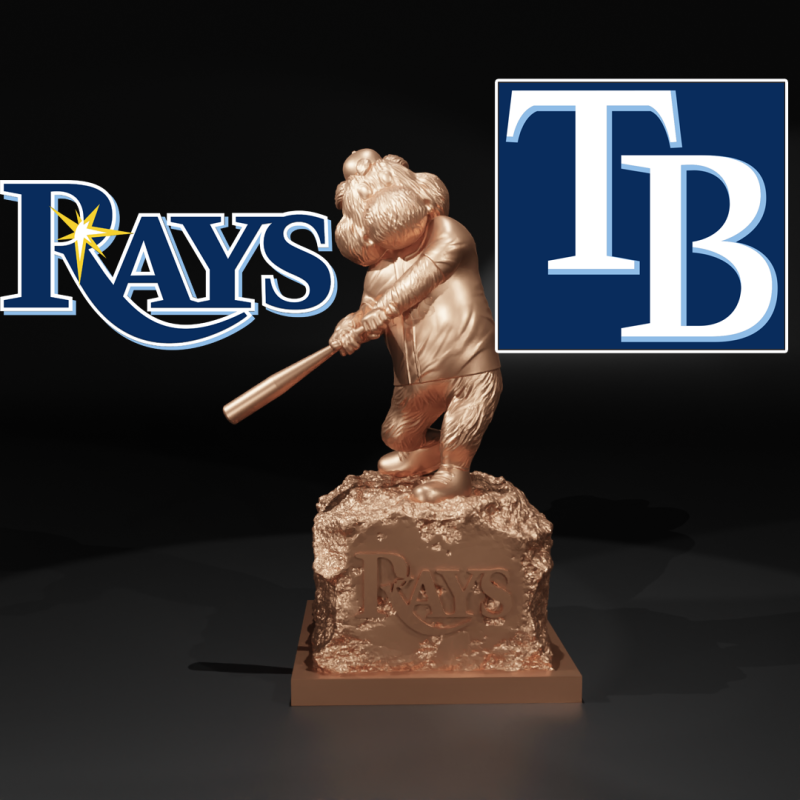 MLB - TAMPA BAY RAYS BASEBALL STATUE DESTOP - 3D PRINT 3D Baskı Modeli .c4d .max .obj .3ds .fbx .stl .blend 