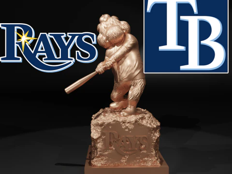 MLB - TAMPA BAY RAYS BEYZBOL HEYKELİ DESTOP - 3D BASKI 3D Baskı Modeli