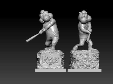 MLB - TAMPA BAY RAYS BASEBALL STATUE DESTOP - 3D PRINT 3D Baskı Modeli