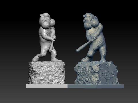 MLB - TAMPA BAY RAYS BASEBALL STATUE DESTOP - 3D PRINT 3D Baskı Modeli
