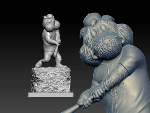MLB - TAMPA BAY RAYS BASEBALL STATUE DESTOP - 3D PRINT 3D Baskı Modeli