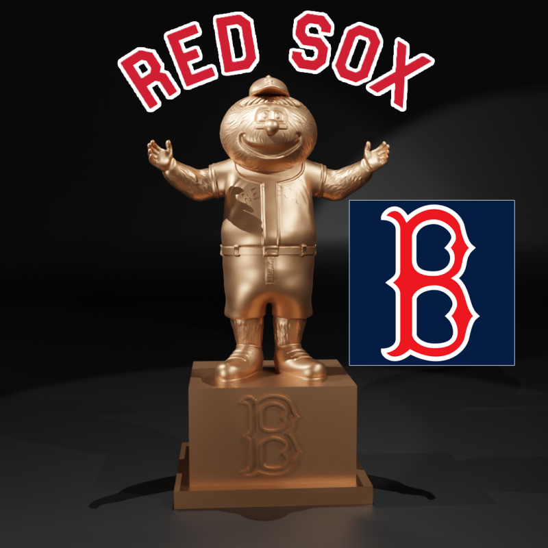 MLB - BOSTON RED SOX BASEBALL MASCOT STATUE 3D 打印模型 .c4d .max .obj .3ds .fbx .stl .blend 