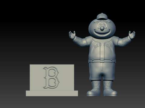 MLB - BOSTON RED SOX BASEBALL MASCOT STATUE 3D 打印模型