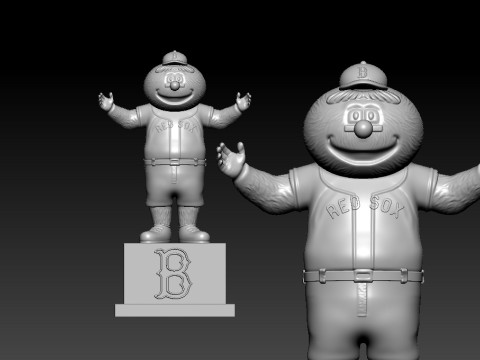 MLB - BOSTON RED SOX BASEBALL MASCOT STATUE 3D 打印模型
