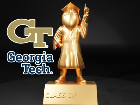 GRADUATION MASCOT GEORGIA TECH UNIVERSITY - 3D PRINT 3D Принт Модель