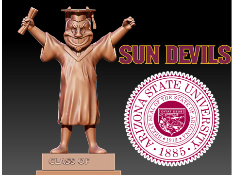 GRADUATION MASCOT ARIZONA STATE UNIVERSITY - 3D PRINT 3D-Druckmodell