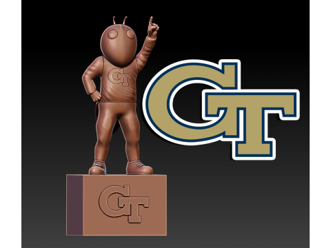 NCAA - BUZZ GEORGIA TECH YELLOW JACKETS MASCOT STATUE 3Dプリントモデル