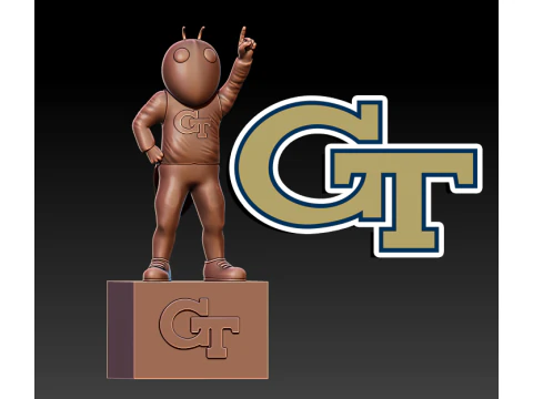 NCAA - BUZZ GEORGIA TECH YELLOW JACKETS MASCOT STATUE 3D Print Model
