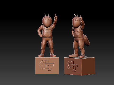 NCAA - BUZZ GEORGIA TECH YELLOW JACKETS MASCOT STATUE 3D 프린트 모델