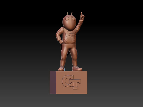 NCAA - BUZZ GEORGIA TECH YELLOW JACKETS MASCOT STATUE 3D 프린트 모델