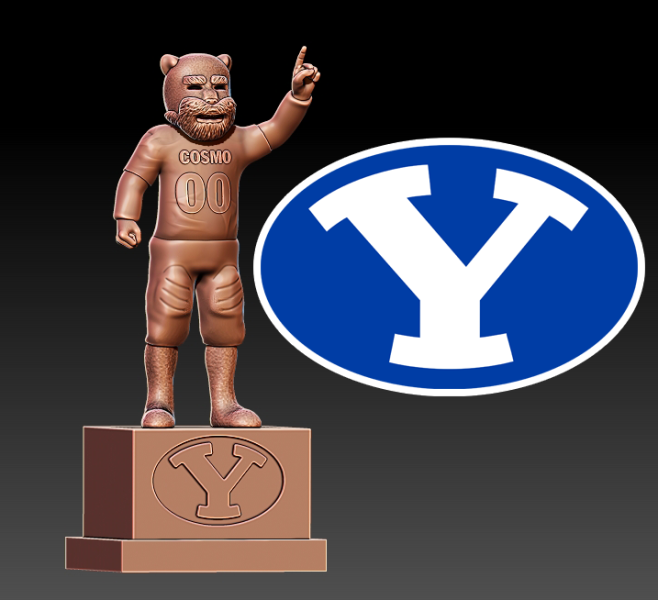 NCAA -BYU COUGARS FOOTBALL MASCOT STATUE - 3D PRINT 3D प्रिंट मॉडल .c4d .max .obj .3ds .fbx .stl .blend 