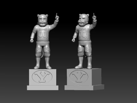 NCAA -BYU COUGARS FOOTBALL MASCOT STATUE - 3D PRINT 3D Print Model