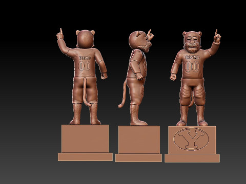 NCAA -BYU COUGARS FOOTBALL MASCOT STATUE - 3D PRINT 3D प्रिंट मॉडल