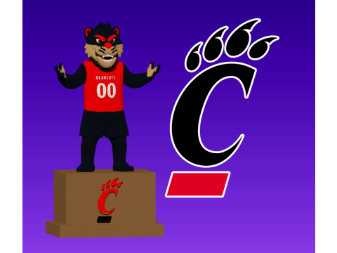 NCAA - CINCINNATI BEARCATS FOOTBALL MASCOT STATUE 3D Print Model