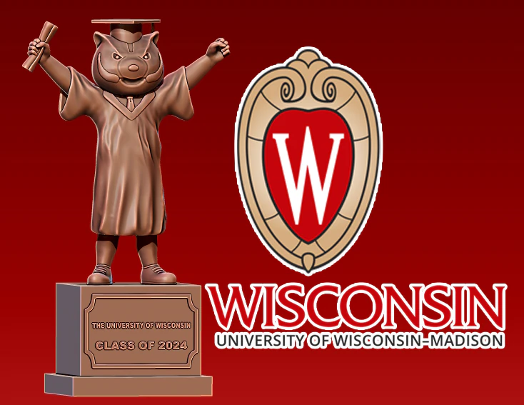 GRADUATION MASCOTUNIVERSITY OF WISCONSIN - 3D PRINT 3D Print Model .c4d .max .obj .3ds .fbx .stl .blend 