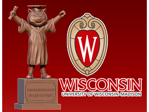 GRADUATION MASCOTUNIVERSITY OF WISCONSIN - 3D PRINT 3D 打印模型