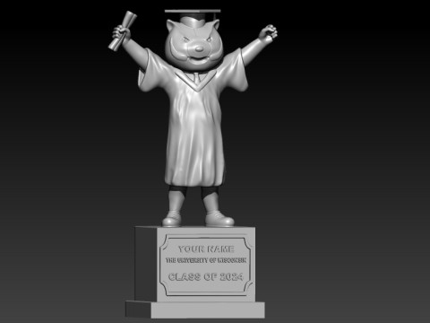 GRADUATION MASCOTUNIVERSITY OF WISCONSIN - 3D PRINT 3D-Druckmodell