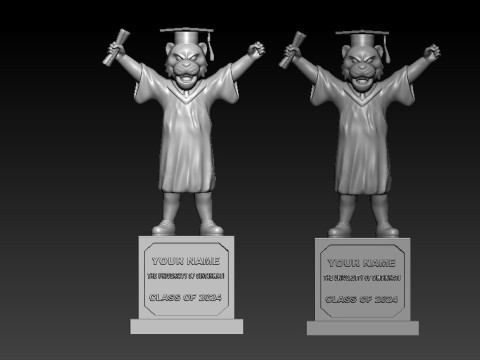 GRADUATION MASCOT UNIVERSITY OF CINCINNATI - 3D PRINT Modello di stampa 3D