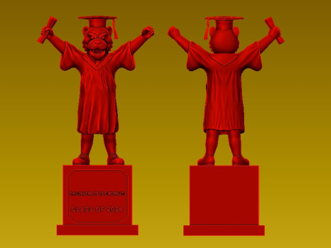 GRADUATION MASCOT UNIVERSITY OF CINCINNATI - 3D PRINT Modello di stampa 3D