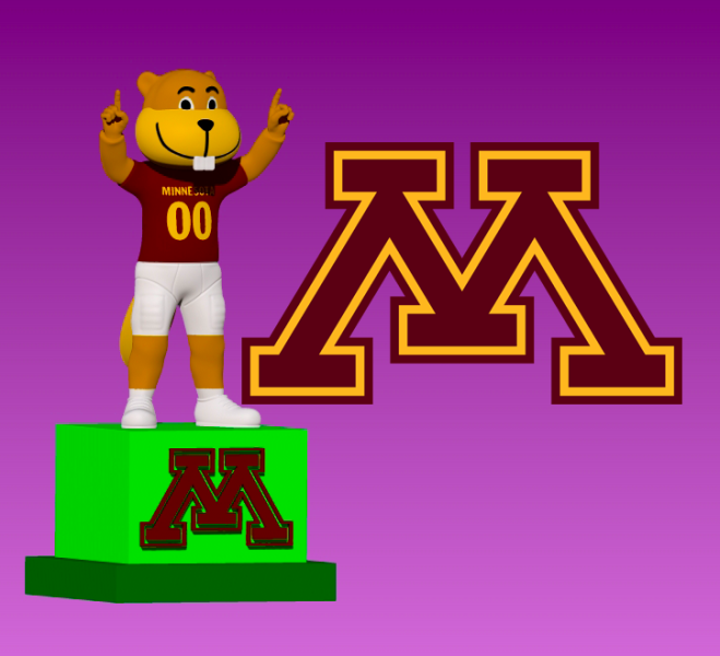 NCAA - MINNESOTA GOLDEN GOPHERS FOOTBALL MASCOT STATUE Modelo de Impressão 3D .c4d .max .obj .3ds .fbx .stl .blend