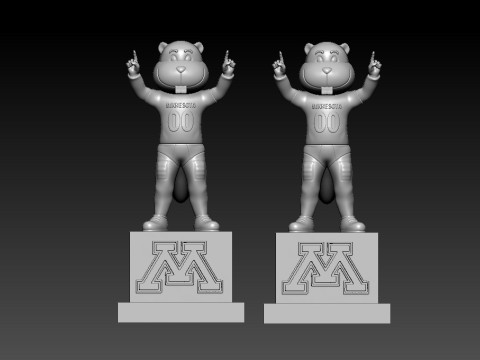 NCAA - MINNESOTA GOLDEN GOPHERS FOOTBALL MASCOT STATUE Modelo de Impressão 3D