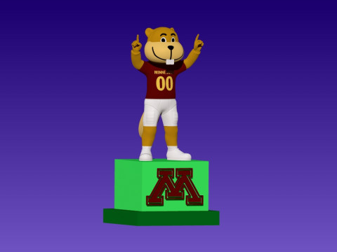 NCAA - MINNESOTA GOLDEN GOPHERS FOOTBALL MASCOT STATUE Modelo de Impressão 3D