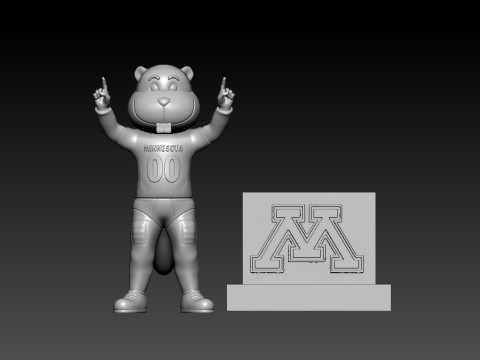 NCAA - MINNESOTA GOLDEN GOPHERS FOOTBALL MASCOT STATUE Modelo de Impressão 3D