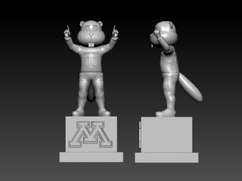 NCAA - MINNESOTA GOLDEN GOPHERS FOOTBALL MASCOT STATUE Modelo de Impressão 3D