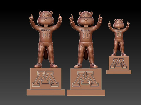 NCAA - MINNESOTA GOLDEN GOPHERS FOOTBALL MASCOT STATUE Modelo de Impressão 3D