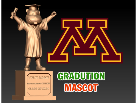 GRADUTION MASCOT MINNESOTA UNIVERSITY MASCOT STATUE - 3D PRINT 3D Принт Модель