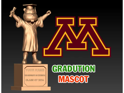 MEZUNİYET MASKOT MINNESOTA &Uuml;NİVERSİTESİ MASKOT HEYKELİ - 3D BASKI 3D Baskı Modeli