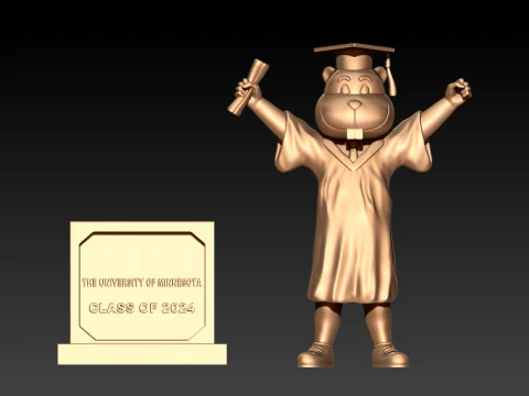 GRADUTION MASCOT MINNESOTA UNIVERSITY MASCOT STATUE - 3D PRINT 3D Print Model