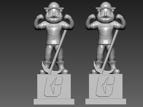 NCAA - CHARLOTTE 49ERS FOOTBALL MASCOT STATUE - 3D PRINT Model Cetak 3D