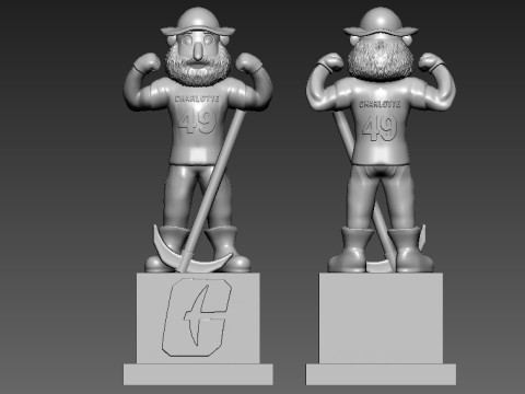 NCAA - CHARLOTTE 49ERS FOOTBALL MASCOT STATUE - 3D PRINT Model Cetak 3D