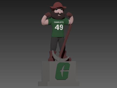 NCAA - CHARLOTTE 49ERS FOOTBALL MASCOT STATUE - 3D PRINT Model Cetak 3D