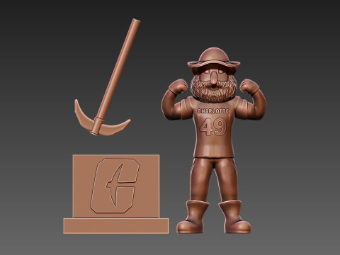 NCAA - CHARLOTTE 49ERS FOOTBALL MASCOT STATUE - 3D PRINT Model Cetak 3D