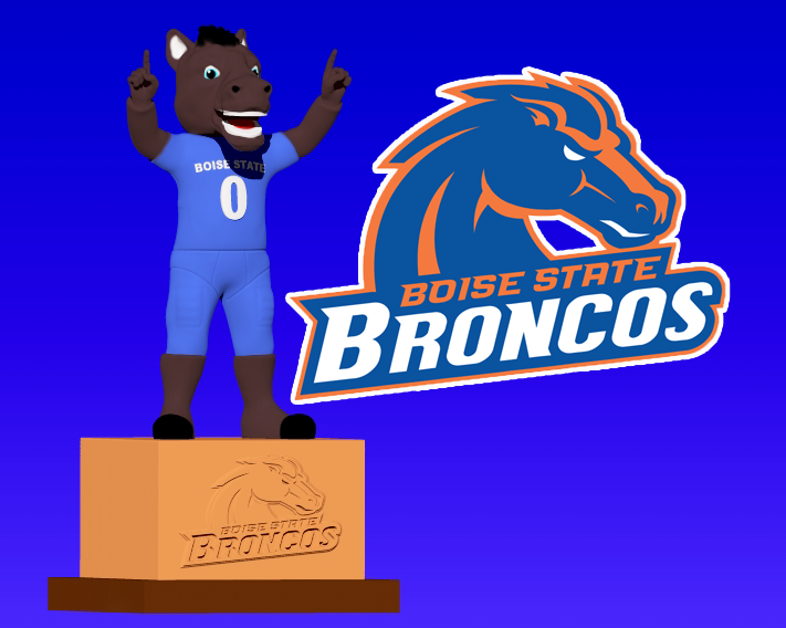 NCAA - BOISE STATE BRONCOS FOOTBALL MASCOT STATUE - 3D PRINT 3D Print Model .c4d .max .obj .3ds .fbx .stl .blend 