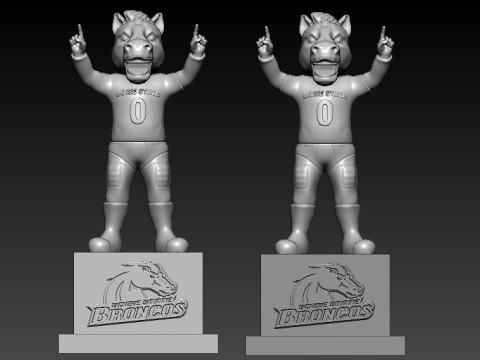 NCAA - BOISE STATE BRONCOS FOOTBALL MASCOT STATUE - 3D PRINT 3D Print Model