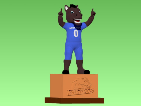 NCAA - BOISE STATE BRONCOS FOOTBALL MASCOT STATUE - 3D PRINT 3D Print Model