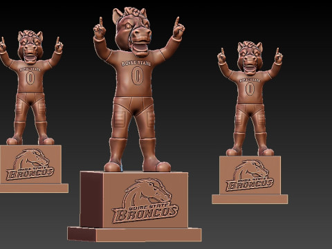 NCAA - BOISE STATE BRONCOS FOOTBALL MASCOT STATUE - 3D PRINT 3D Print Model