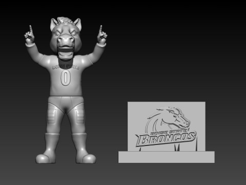 NCAA - BOISE STATE BRONCOS FOOTBALL MASCOT STATUE - 3D PRINT 3D Print Model