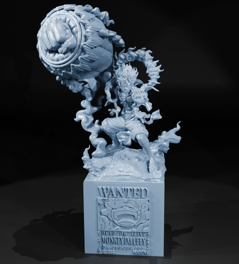 LUFFY NIKA - GEAR 5 - ONE PIECE - SPLIT PART - 3D PRINT MODEL Model do druku 3D .c4d .max .obj .3ds .fbx .stl .blend 
